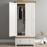 Wooden Wardrobe With 2 Doors And 1 Drawer - Windsor
