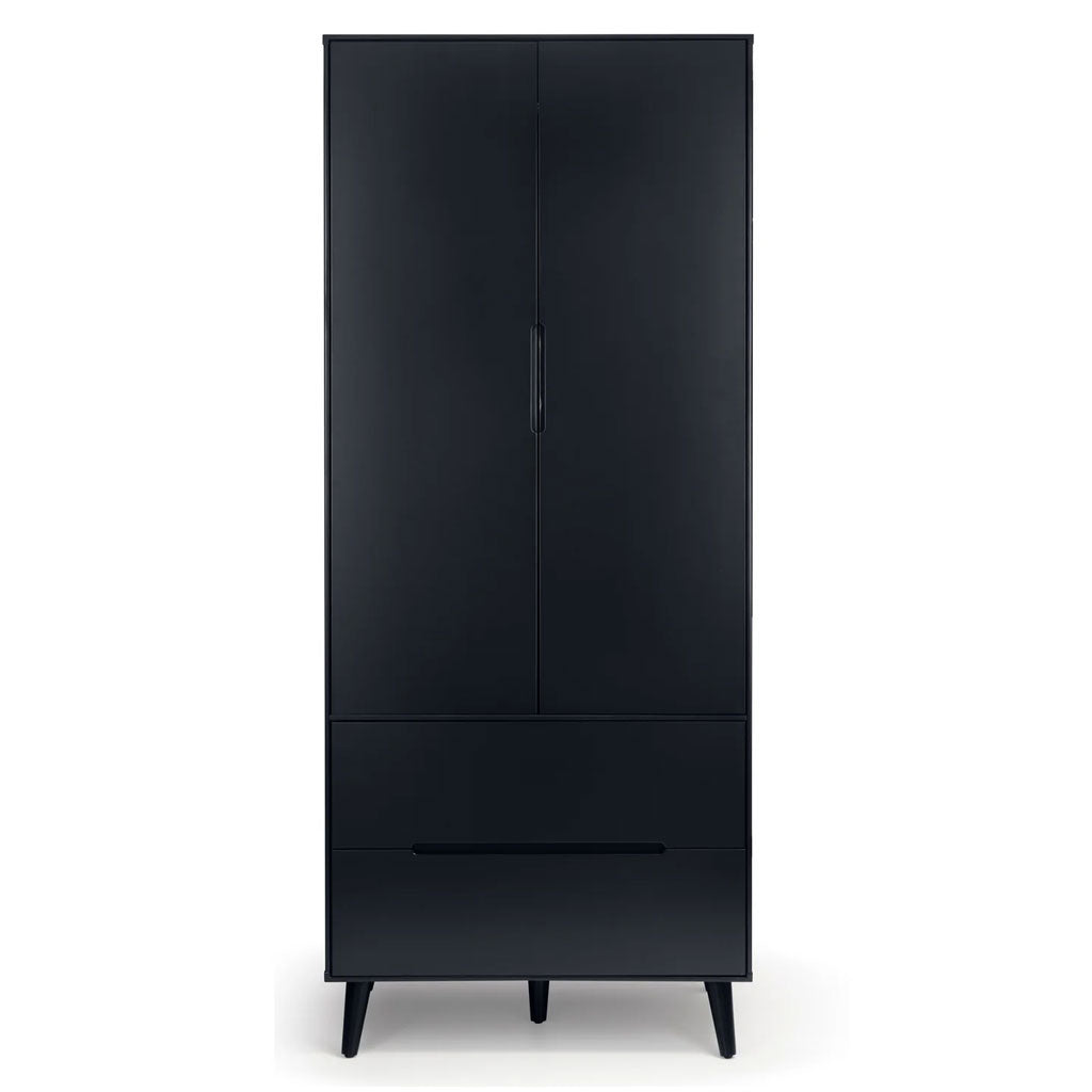 Wooden Wardrobe With 2 Doors And 2 Drawers - Alicia