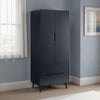 Wooden Wardrobe With 2 Doors And 2 Drawers - Alicia