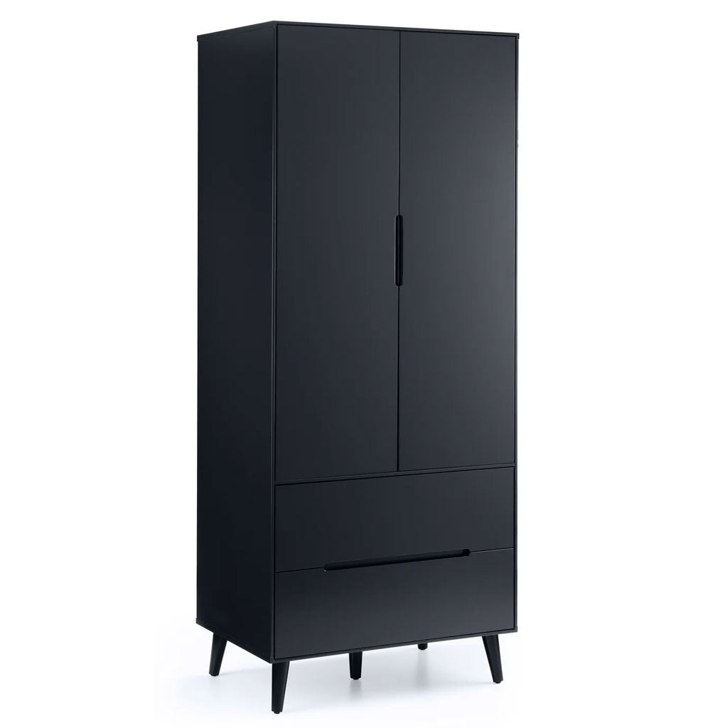 Wooden Wardrobe With 2 Doors And 2 Drawers - Alicia