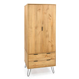 Wooden Wardrobe With 2 Doors And 2 Drawers - Augusta
