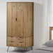 Wooden Wardrobe With 2 Doors And 2 Drawers - Augusta