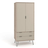Wooden Wardrobe With 2 Doors And 2 Drawers - Augusta