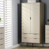 Wooden Wardrobe With 2 Doors And 2 Drawers - Augusta