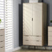 Wooden Wardrobe With 2 Doors And 2 Drawers - Augusta