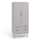 Wooden Wardrobe With 2 Doors And 2 Drawers - Augusta