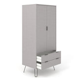 Wooden Wardrobe With 2 Doors And 2 Drawers - Augusta