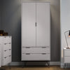 Wooden Wardrobe With 2 Doors And 2 Drawers - Augusta
