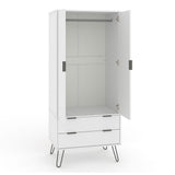 Wooden Wardrobe With 2 Doors And 2 Drawers - Augusta