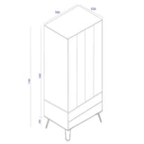 Wooden Wardrobe With 2 Doors And 2 Drawers - Augusta