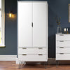 Wooden Wardrobe With 2 Doors And 2 Drawers - Augusta