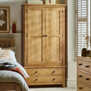 Wooden Wardrobe With 2 Doors And 2 Drawers - Marlborough