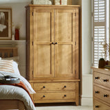 Wooden Wardrobe With 2 Doors And 2 Drawers - Marlborough