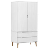 Wooden Wardrobe With 2 Doors And 2 Drawers - Molde