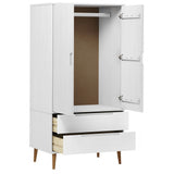 Wooden Wardrobe With 2 Doors And 2 Drawers - Molde