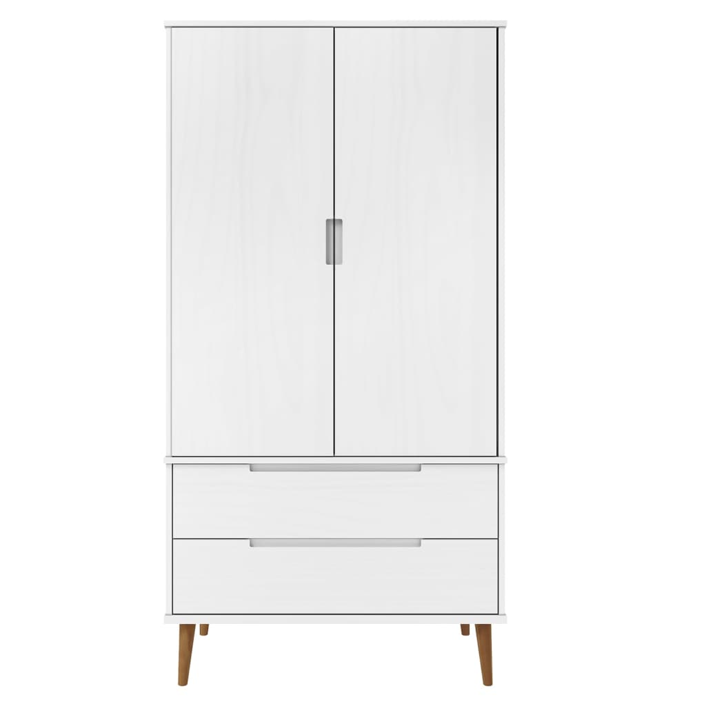 Wooden Wardrobe With 2 Doors And 2 Drawers - Molde