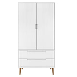 Wooden Wardrobe With 2 Doors And 2 Drawers - Molde