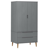 Wooden Wardrobe With 2 Doors And 2 Drawers - Molde