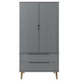 Wooden Wardrobe With 2 Doors And 2 Drawers - Molde