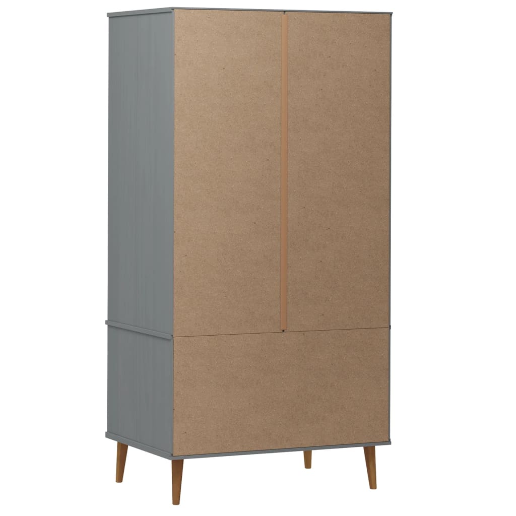 Wooden Wardrobe With 2 Doors And 2 Drawers - Molde