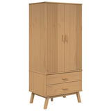 Wooden Wardrobe With 2 Doors And 2 Drawers - Olden