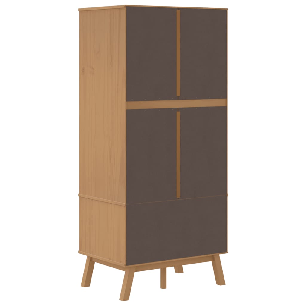 Wooden Wardrobe With 2 Doors And 2 Drawers - Olden