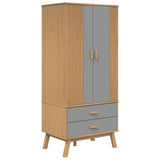Wooden Wardrobe With 2 Doors And 2 Drawers - Olden