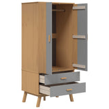 Wooden Wardrobe With 2 Doors And 2 Drawers - Olden