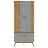 Wooden Wardrobe With 2 Doors And 2 Drawers - Olden