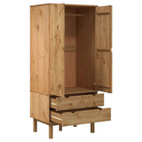 Wooden Wardrobe With 2 Doors And 2 Drawers - Otta