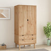Wooden Wardrobe With 2 Doors And 2 Drawers - Otta