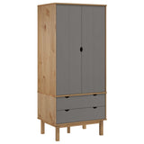 Wooden Wardrobe With 2 Doors And 2 Drawers - Otta
