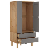 Wooden Wardrobe With 2 Doors And 2 Drawers - Otta