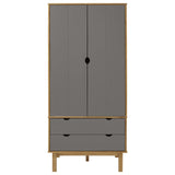 Wooden Wardrobe With 2 Doors And 2 Drawers - Otta