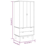 Wooden Wardrobe With 2 Doors And 2 Drawers - Otta