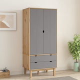 Wooden Wardrobe With 2 Doors And 2 Drawers - Otta