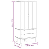 Wooden Wardrobe With 2 Doors And 2 Drawers - Otta