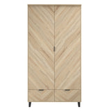 Wooden Wardrobe With 2 Doors And 2 Drawers - Stockholm
