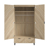 Wooden Wardrobe With 2 Doors And 2 Drawers - Stockholm