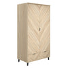 Wooden Wardrobe With 2 Doors And 2 Drawers - Stockholm