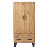Wooden Wardrobe With 2 Doors And 2 Drawers - Texas