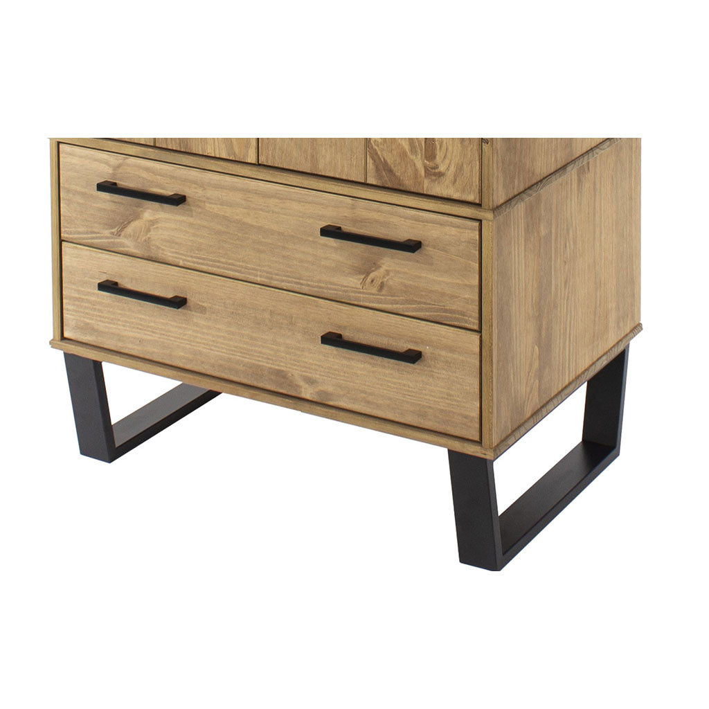 Wooden Wardrobe With 2 Doors And 2 Drawers - Texas