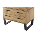 Wooden Wardrobe With 2 Doors And 2 Drawers - Texas