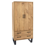 Wooden Wardrobe With 2 Doors And 2 Drawers - Texas