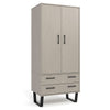 Wooden Wardrobe With 2 Doors And 2 Drawers - Texas
