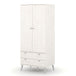 Wooden Wardrobe With 2 Doors And 2 Drawers With Plastic Legs - Augusta