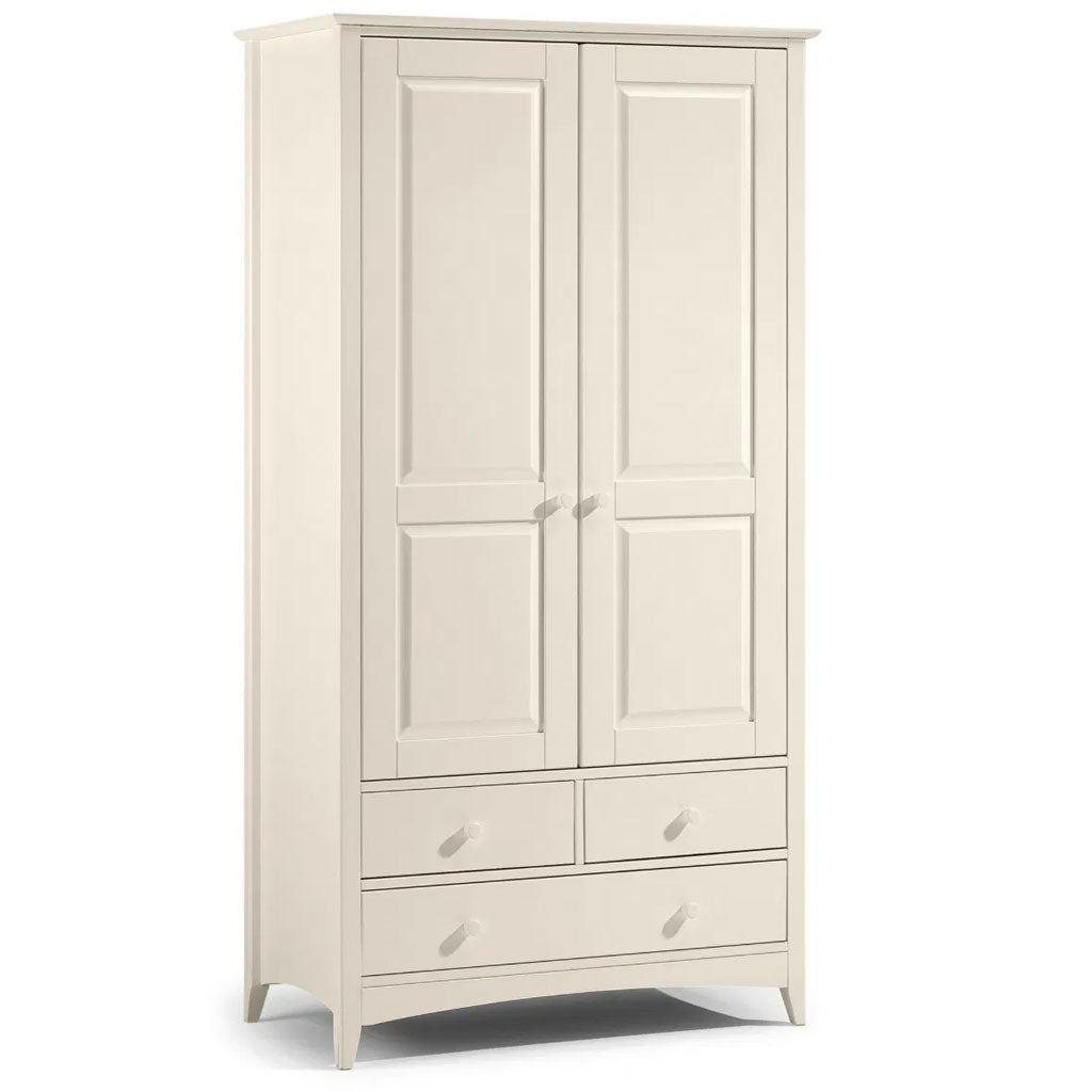 Wooden Wardrobe With 2 Doors And 3 Drawers - Cameo