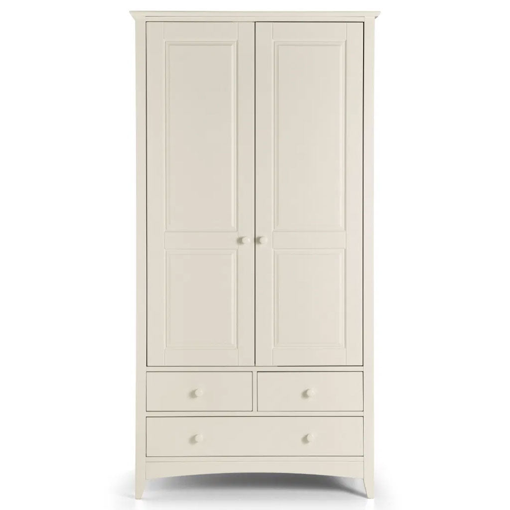 Wooden Wardrobe With 2 Doors And 3 Drawers - Cameo