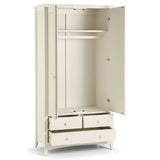 Wooden Wardrobe With 2 Doors And 3 Drawers - Cameo