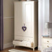 Wooden Wardrobe With 2 Doors And 3 Drawers - Cameo